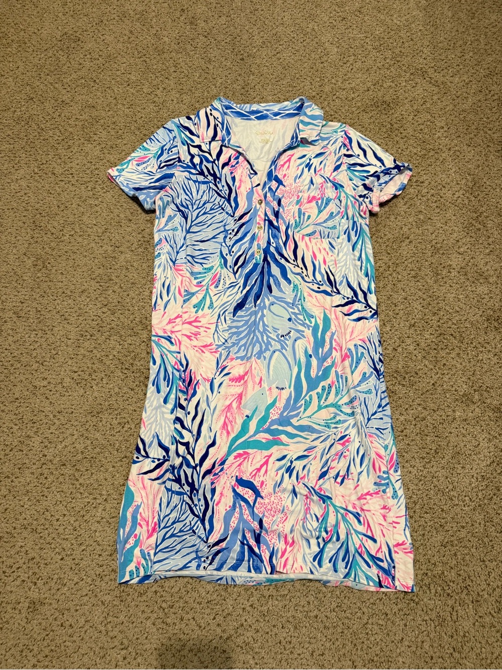Lilly Pulitzer Coral Me Crazy Polo Dress